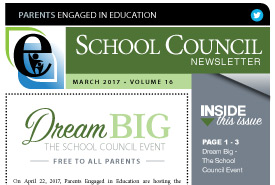 Parents Engaged in Education | March, 2017 Newsletter