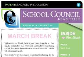 Parents Engaged in Education | March, 2018 Newsletter