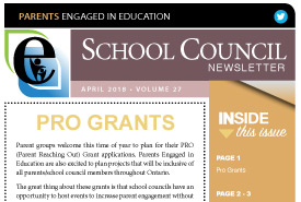 Parents Engaged in Education | April, 2018 Newsletter